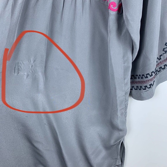 Biya by Johnny Was Silk Blouse Embroidered Women’s Size Large Read Description - Picture 4 of 12